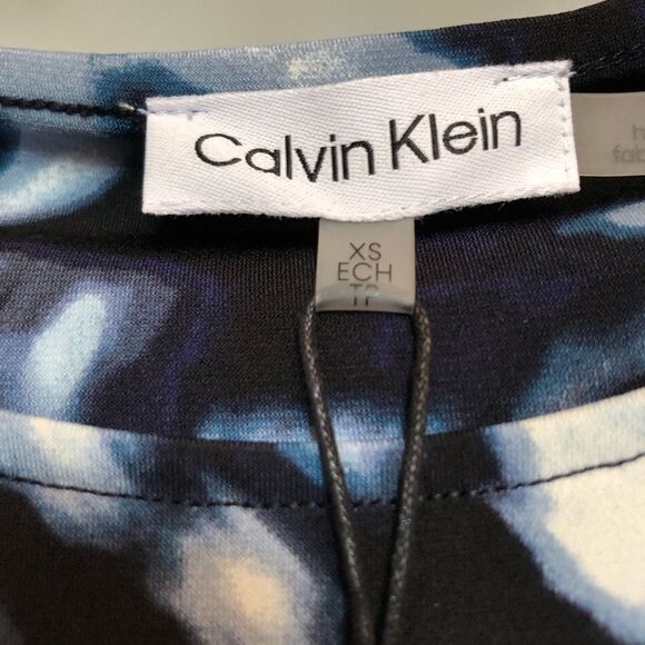 Calvin Klein - 🎉HP c 2 🎉 NWT - L Sz XS Everyday Crew Neck Chiffon Sleeve Blouse - Picture 3 of 14